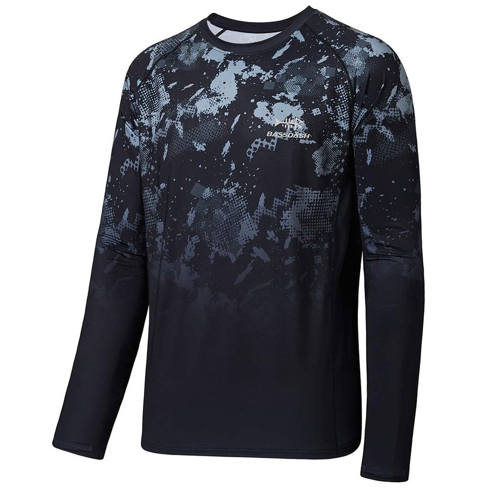 💙💖 Bassdash Black‎ UPF 50+ Camo Long Sleeve Fishing Shirt